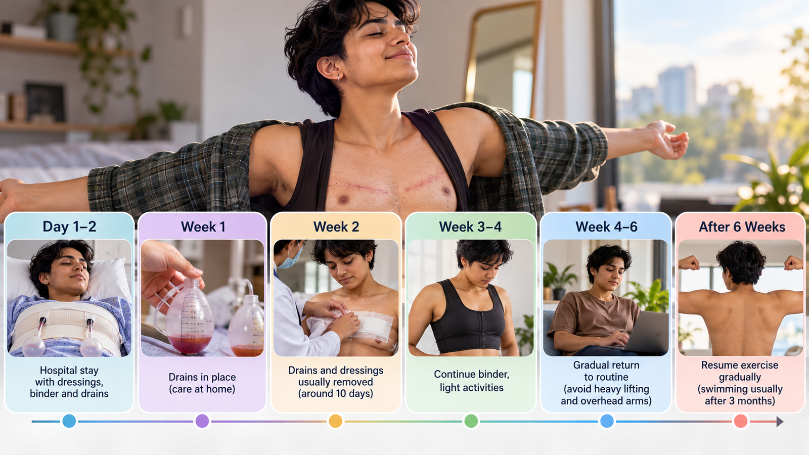 Top Surgery Recovery: What the First Six Weeks Actually Look Like
