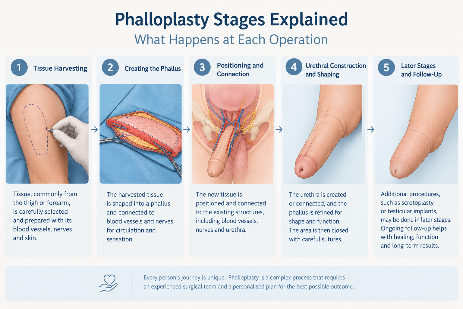 Phalloplasty Stages Explained: What Happens at Each Operation
